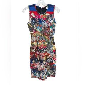 Cynthia Rowley Multicolor Graphic Mini Dress